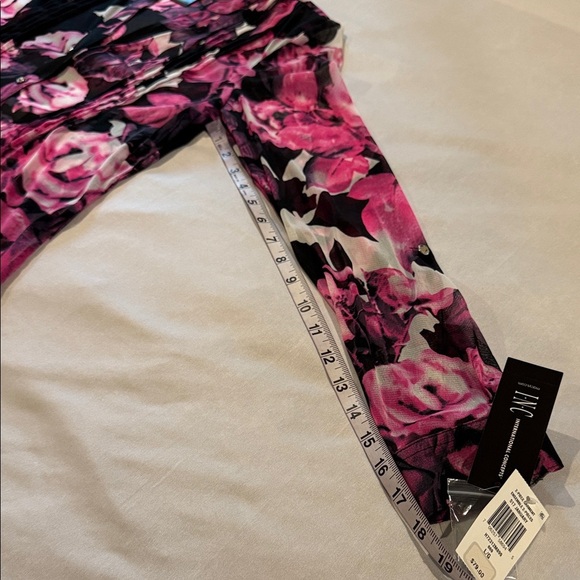 INC International Concepts Blouse & Camisole Floral Sheer Pink Black Women's SzL - Picture 13 of 15